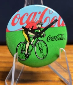 Vintage Coca Cola Cycling Pin Button Pinback Coke - Picture 1 of 3