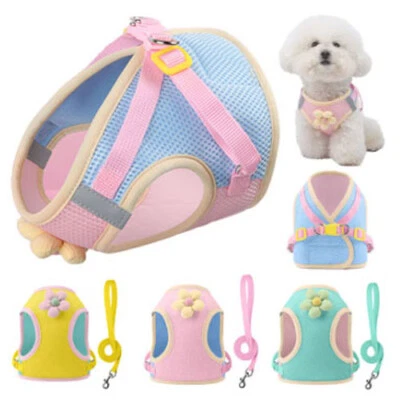 Pet Puppy Harness Breathable Mesh And Leash Set Vest Chest Strap Small Dog XS-X↔ - Image 1 of 4