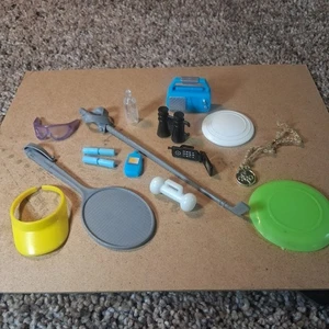 Vintage Barbie Doll Acessories 15 Pieces Sports Activities Work Out - Picture 1 of 7