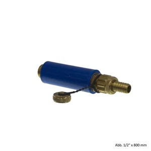 Baustopfenventil mit Metallgewinde 1/2" x 80mm mit Spülanschluss, blau - Bild 1 von 1