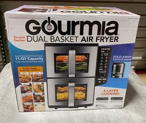 Nueva Freidora de Aire Gourmia Caja Abierta 11 Qt Doble Cesta Acabado Inteligente Cocina XL de 4 Capas - Imagen 1 de 10