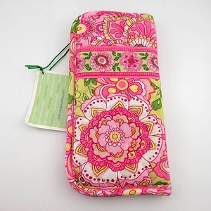 New Vera Bradley Petal Pink Quilted Eye Glass Case Pink ~Green - Picture 1 of 4