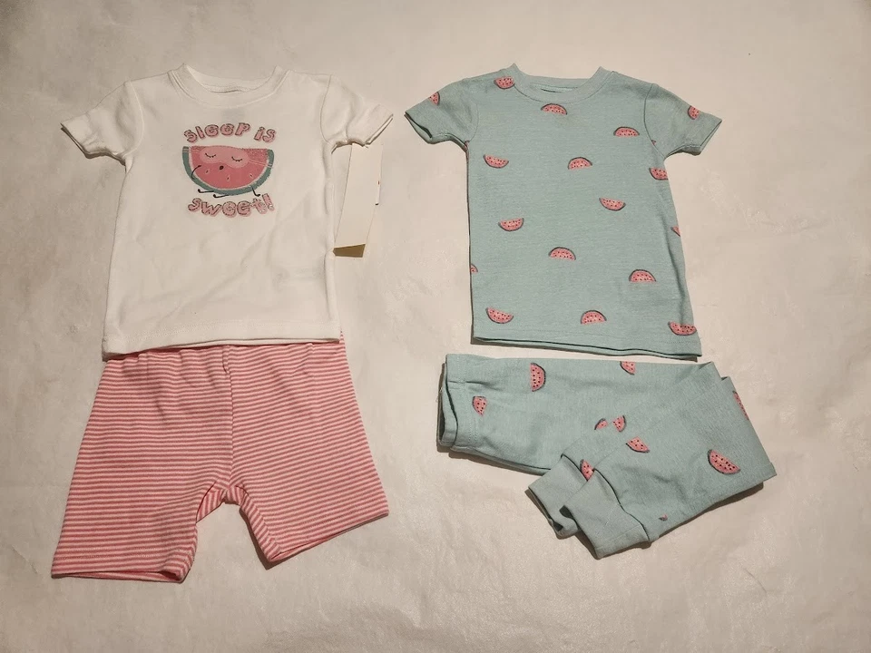 Nuevo con etiquetas Pijama Carter's Sandía Manga Corta 4 Piezas Niña Pequeña Foto 1 de 1