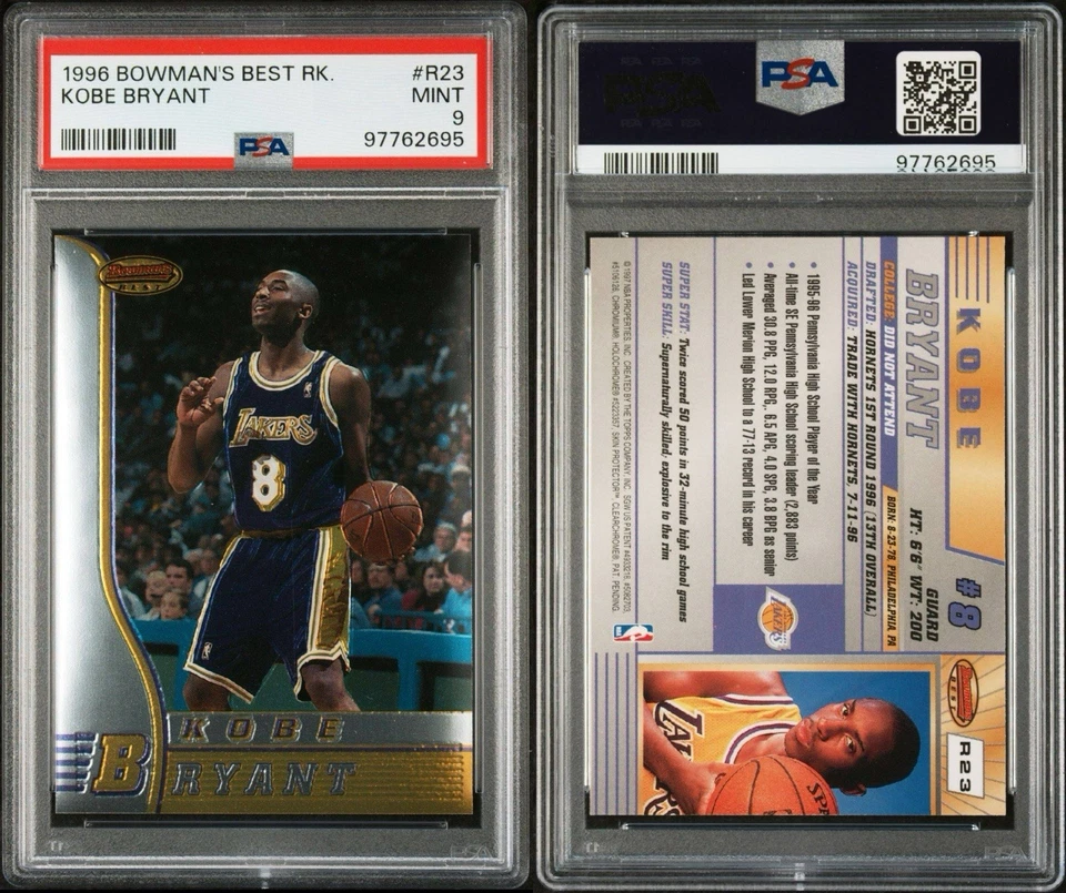 Kobe Bryant 1996 Bowmans Best Rookie #R23 PSA 9 Foto 1 de 1