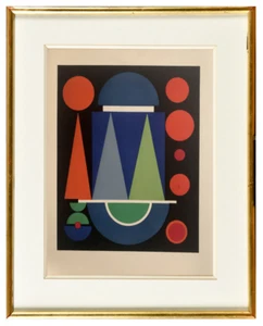 AUGUSTE HERBIN (1882-1960) ANCIEN POCHOIR ABSTRACTION GEOMETRIQUE (51) - Picture 1 of 7