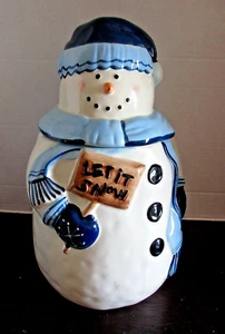 Mrs Fields Limited Edition Holiday Snowman Cookie Jar Adorable - Picture 1 of 6