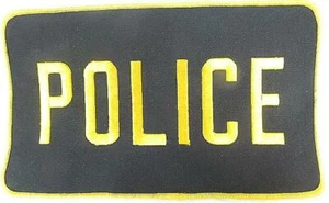POLIZEI gestickter Aufnäher groß gold schwarz NEU 10"x 5" - Bild 1 von 2