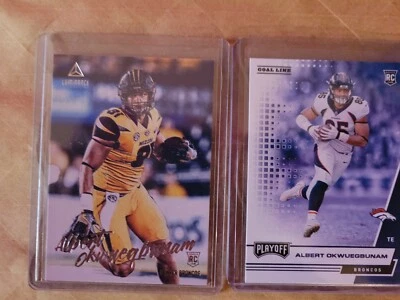 2020 Albert Okwuegbunam RC Lot ~ 2 Cards ~Broncos ~Luminance & Playoff Goal Line - Image 1 of 2