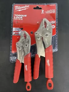 New Milwaukee 48-22-3402 2 Piece Torque Lock 2 Piece Locking Pliers Set Sale - Picture 1 of 2
