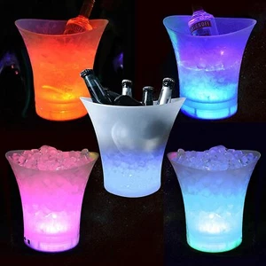 1 Stück Eiskübel Weinkühler Champagner Getränke Getränk 7 Farben 5L LED Party Bar - Bild 1 von 12