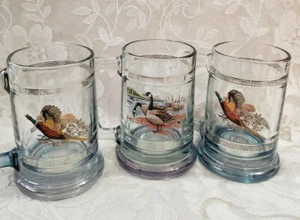 Princess House Kolonial Bier Glas Vogel Becher Fasan Grafik 5 1/4" 3er Set - Bild 1 von 12