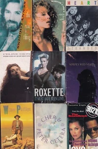 Vintage Lot of 13 1980-90s Cassette Singles - Heart / Celine Dion / Mariah Carey - Picture 1 of 4