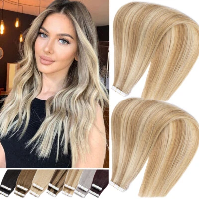 Fita russa em extensões de cabelo humano Remy real trama de pele grossa 80 peças 200g ombre - Imagem 1 de 4