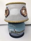 Rustic Nautical Theme Ceramic Candle Holder Painted and Signed by Faith Rollin