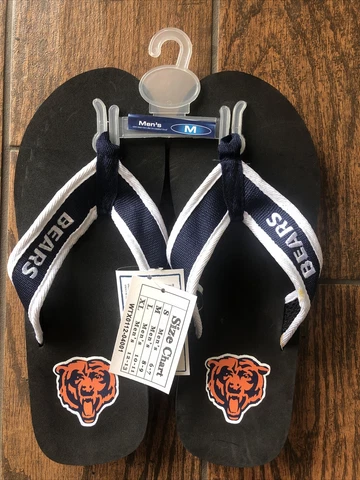 Chicago Bears NFL  Big Logo Flip Flops Sandals Slippers Medium Size 8-9 Cover