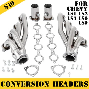 Exhaust Header Set, 1 3/4" Turbo Headers, Stainless Steel Manifold for Chevy LS1 - Picture 1 of 8
