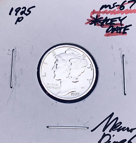 1925-P Philadelphia Mint Mercury Dime, Superb Gem BU+++, RARE This Nice! Cover