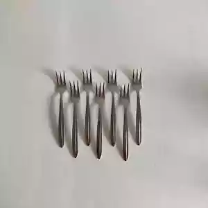 1960s, Set of 7, Vintage Mid Century Modern Small Cocktail Forks - Picture 1 of 10