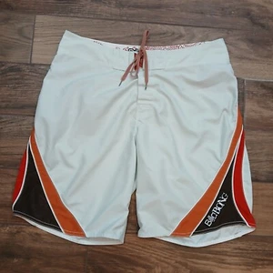 Vintage Y2K Billabong Board Shorts Mens 38 White Swim Trunks Surfer Surf Skate - Picture 1 of 9