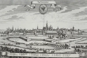 SCHWEINFURT - Gesamtansicht - Merian - Kupferstich um 1645 - Picture 1 of 2