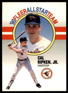 1990 Fleer All Star Team Cal Ripken JR Baltimore Orioles #8 Hof
