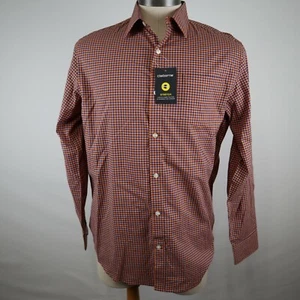 Claiborne Shirt Mens Medium Stretch Casual Pocket Button Plaid Long Sleeve NWT - Picture 1 of 7