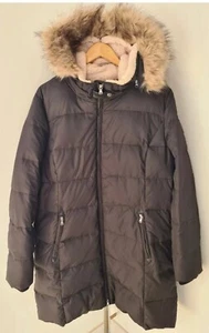 Lauren Ralph Lauren Damen XL schwarz Federn & Daunen Steppmantel mit Kapuze UK 14/16  - Bild 1 von 9