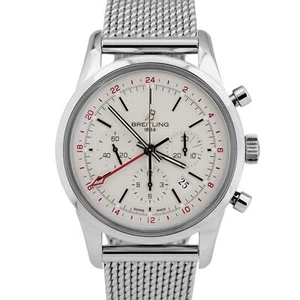 MINT Breitling Transocean Chronograph GMT 43mm AB0451 Steel Date Automatic Watch - Picture 1 of 8