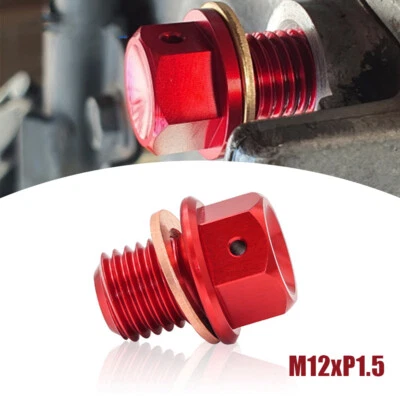 M12 Magnetic Engine Oil Drain Bolt Plug For Honda CBR 500R 600RR 900RR 1000RR Foto 1 de 4