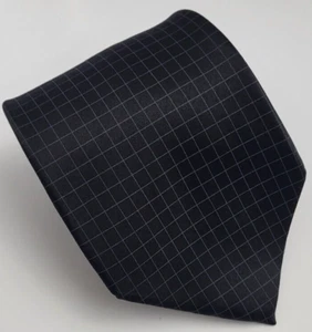 Jones New York Silk Tie Black Gray Geometric Checks Men Necktie USA 57 x 3.75 - Picture 1 of 5