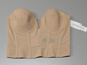 Dominique Apparel Women's Low Back Longline Corset Bra- Beige - Picture 1 of 4