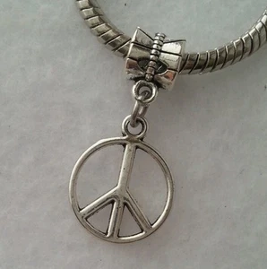 Peace Zeichen Symbol Hänger Anhänger passt den meisten europäischen Bettelarmband/Halskette - Bild 1 von 4
