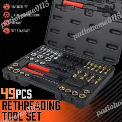 49Pcs Thread Chaser Set UNC UNF & Metric Thread Restorer Repair Kit Cleaner Tool - Image 1 of 4
