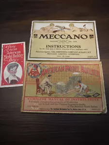 1913 MECCANO ERECTOR SET INSTRUCTION BOOK & American Model Builder Books - Picture 1 of 6