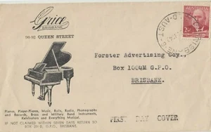 Stamp Australia 2&1/2d red Forrest on Grice Brisbane advertising cover as FDC - Picture 1 of 1