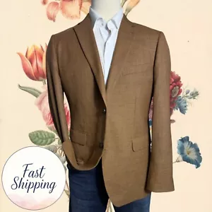 $ 429 INDOCHINO Mens Blazer Sport Coat Two Button Jacket 44R Brown Wool Suits - Picture 1 of 12
