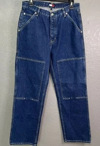 Vintage 1990’s TOMMY HILFIGER Women’s Jeans Sz 11 Carpenter Blue Baggy Wide Leg - Picture 1 of 11