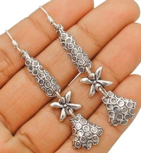Handmade Silver Designer 925 Solid Sterling Silver Earrings, - Bild 1 von 1