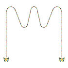 1 Pc Alloy Butterfly Pendant Face Chain Rainbow Crystal Bohemian Face Jewelry
