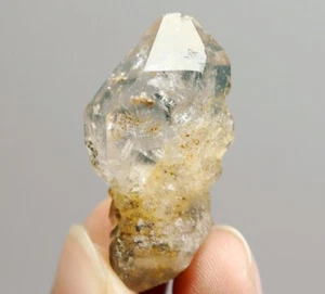 Natural Black Phantom Herkimer Diamond Quartz Crystal Point Mineral Specimen - Picture 1 of 14