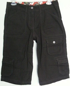 Suzanne Grae CARGO SHORTS dark Brown Knee length Hiking Shorts 30W ~ Women sz 8 - Picture 1 of 2