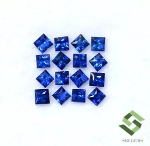 2x2 mm Zaffiro Blu Naturale Quadrato Taglio Principessa Lotto 15 Pezzi 0,92 CTS Gemme Sciolte - Foto 1 di 7