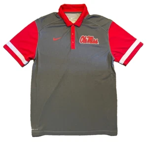 Ole Miss Rebels Nike Dri-Fit Short Sleeve Polo Golf Shirt Size L Large - Picture 1 of 3
