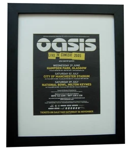 OASIS+Glasgow, Manchester+TOUR 2005+POSTER+AD+FRAMED ORIGINAL+FAST WORLD SHIP - Picture 1 of 8