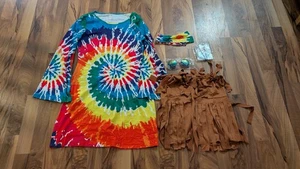 Disfraz Groovy Hippie Adulto 60’s 70’s Talla Pequeña TIE DYE Halloween/Cosplay NUEVO - Imagen 1 de 1