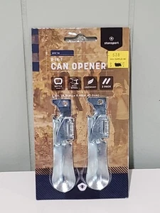 STANSPORT CAN OPENERS 2 PACK DURABLE STEEL Pocket Can Opener CAMPING 3-In 1 - Picture 1 of 2