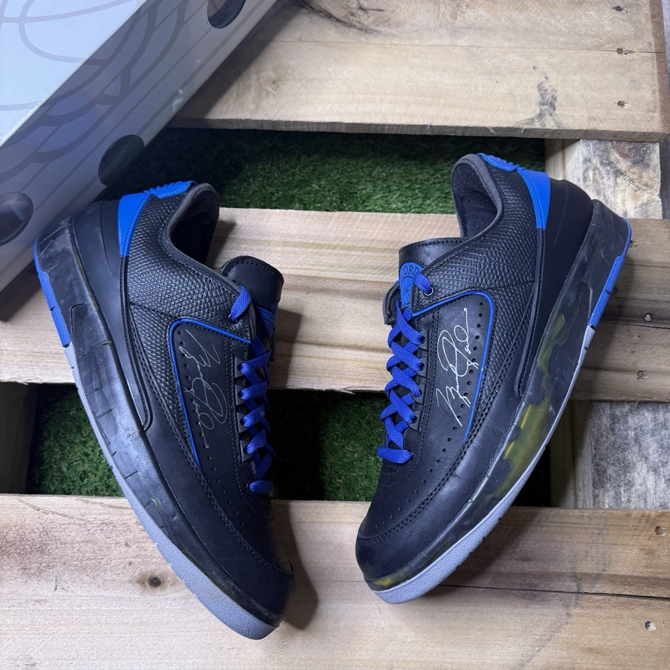 Tamanho 12 - Off-White x Air Jordan 2 Retro SP Preto Baixo Varsity Royal - Imagem 1 de 4
