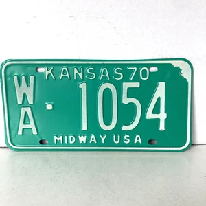 1970 Kansas License Plate 1054 Wallace County WA Collector Man Cave Garage - Picture 1 of 3