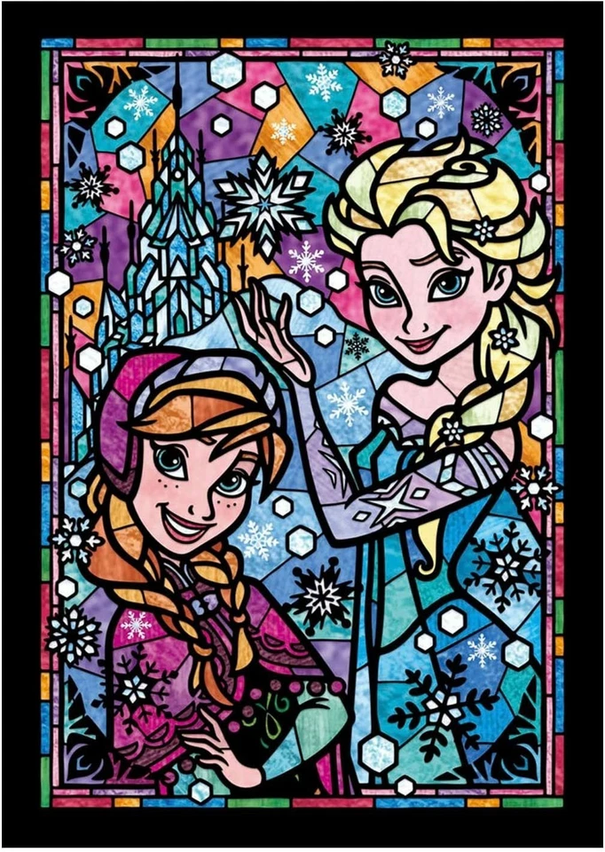 Puzzle 266 pezzi serie FROZEN Anna & Elsa in vetro colorato Gyutto - Immagine 1 di 4