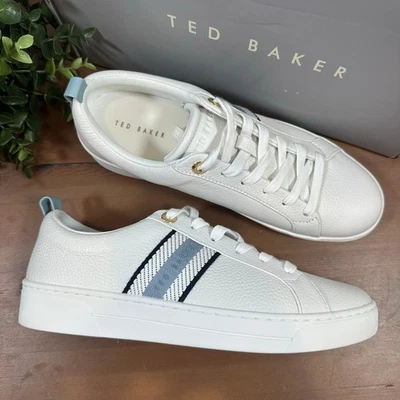 Tenis Ted Baker para mujer de cuero azul blanco talla 11 Foto 1 de 4